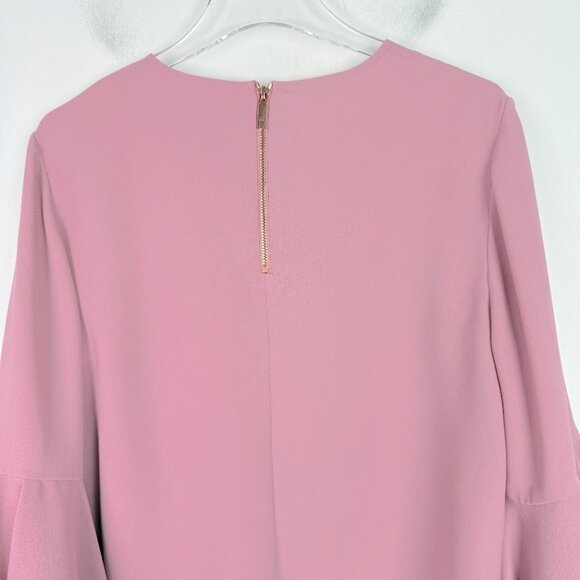 Ted Baker Juula Waterfall Sleeve Crepe Top In Dusky Pink Ted Size 4 US Size 10 - Picture 10 of 15